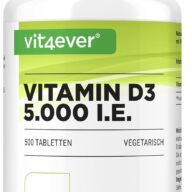 Vit4ever Vitamina D3 5000 U.I. – 500 comprimidos – Vorderseite