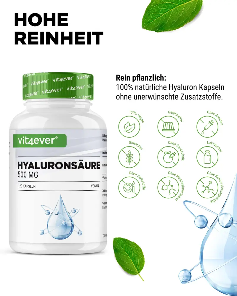 Vit4ever Acide hyaluronique – 120 gélules – Internationales Etikett