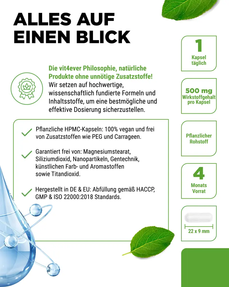 Vit4ever Acide hyaluronique – 120 gélules – Reinheit & Eigenschaften