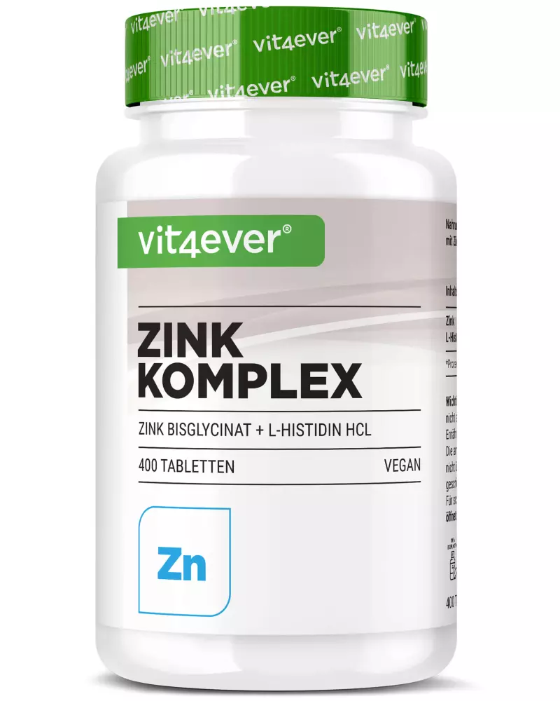 Vit4ever Zinkcomplex 25 mg – 400 tabletten – Vorderseite