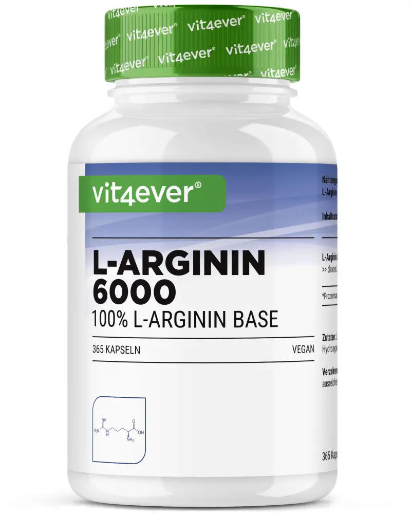 Vit4ever L-Arginin Base – 365 Kapseln – Vorderseite