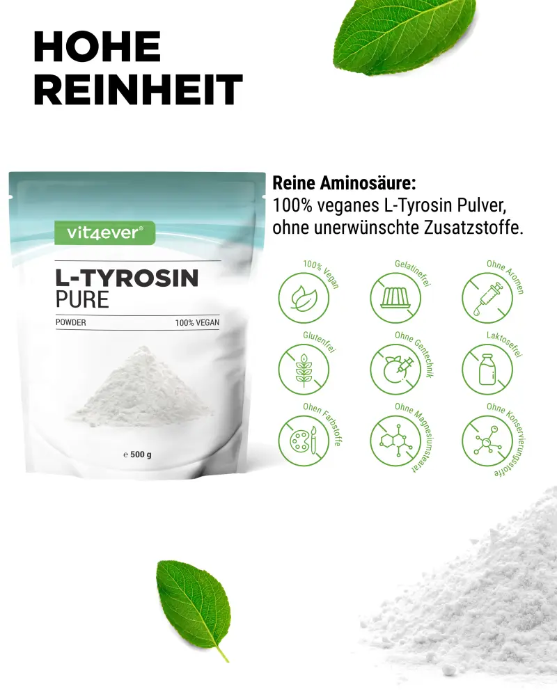 Vit4ever L-Tyrosine – 500 g – Internationales Etikett