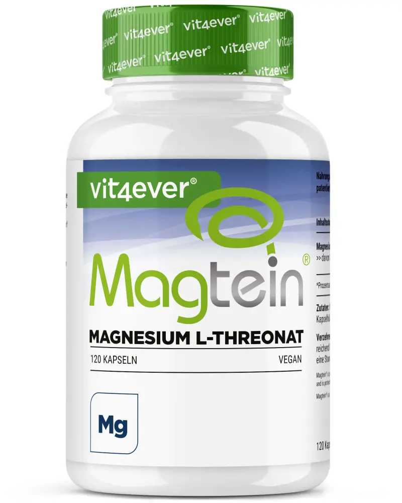 Vit4ever Magtein® L-Treonato de magnésio – 120 cápsulas – Vorderseite