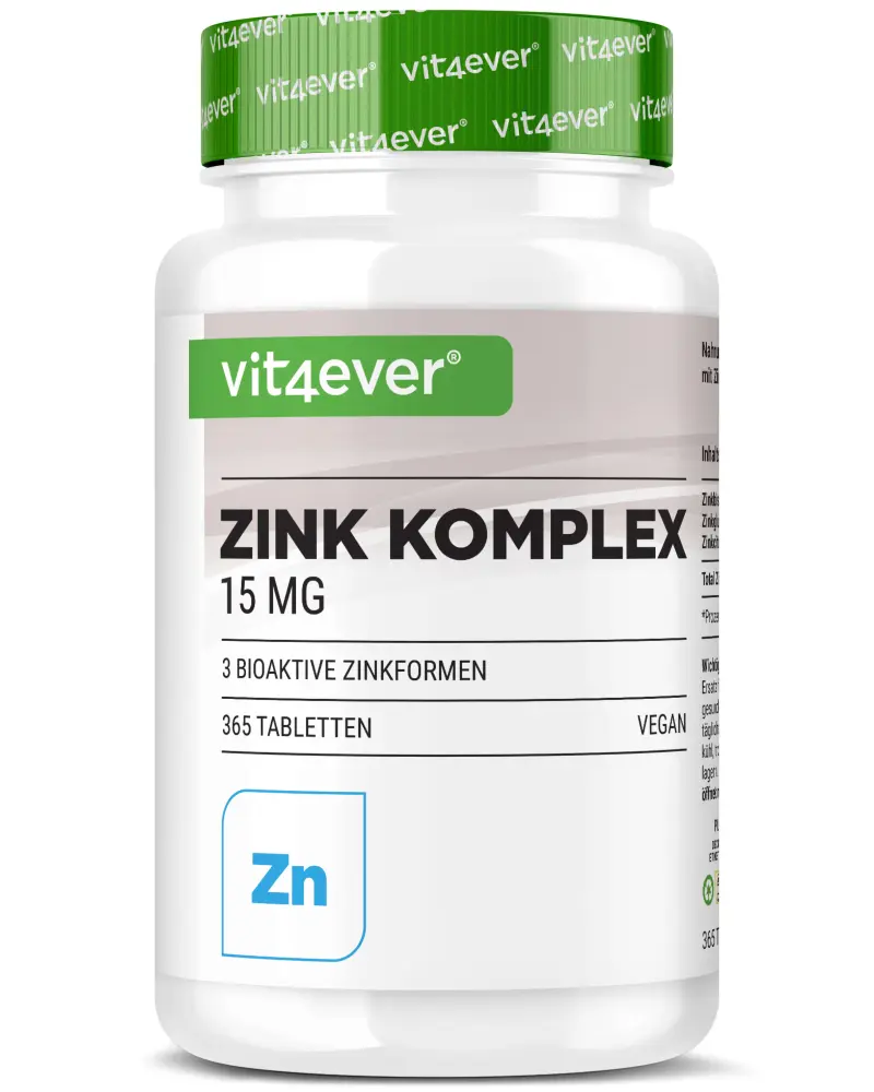 Vit4ever Zink 3-fach-Komplex 15 mg – 365 Tabletten – Vorderseite